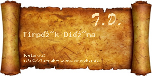 Tirpák Diána névjegykártya